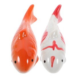 BESPORTBLE 2Pcs Floating Ceramic Fish: Fish Figurine for Aquarium Pond Flower Pot Crafts Pond Decor for Garden Collectible Figurines (Mixed Style)