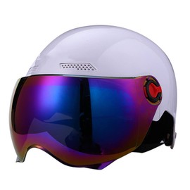 DOT Certified Motorbike Jet Half Helmet Light Breathable Motorcycle Half Shell Helmet with Sun Visor, Retro Adults Baseball Cap Style Helmet for Cruiser Scooter Chopper ( Color : D2 , Size : 55-65cm )