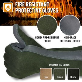 Knit Outdoor Nomex Summer Flight Gloves – Fire-Resistant Tactical Gloves for Pilots, Military, Law Enforcement & Mechanics (Green, 8)