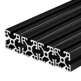 QNK 4pcs 1000mm(39.4") T Slot 4040 Aluminum Extrusion European Standard Anodized Linear Rail for 3D Printer Parts and CNC DIY Black