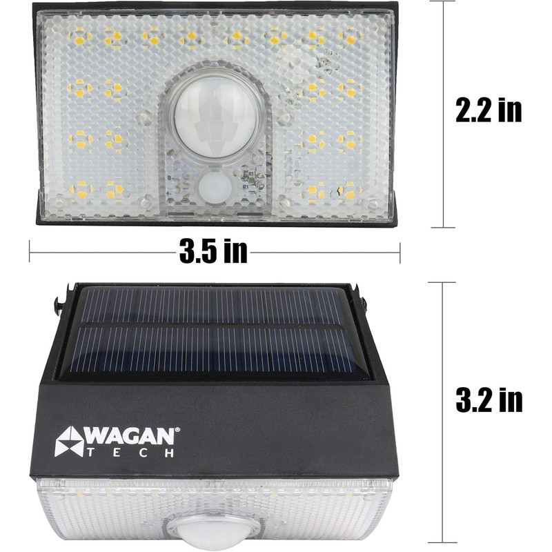 Wagan EL8570 1000 Lumens Outdoor LED Solar Wall Light Waterproof