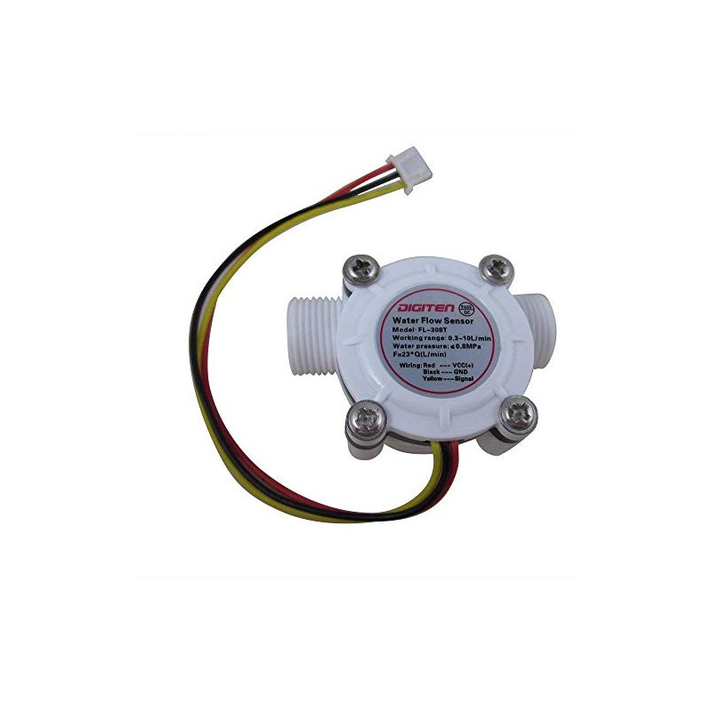 SENSTREE G3/8" Water Flow Sensor, Hall Effect Sensor Food-Grade Flow