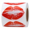 HYBSK 300pcs Kiss Lips Stickers Removable Clear Hot Rave Red