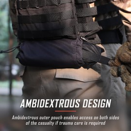 WYNEX Tactical First Aid Drop Dump Pouch, Medical Trauma Roll Up Drop Pouch EMT IFAK Sub Abdominal Carrying Bag with Hook-N-Loop for Chest Rig Vest