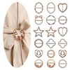 18 Pcs Shirt Ties Clips for Women, Scarf Ring for
