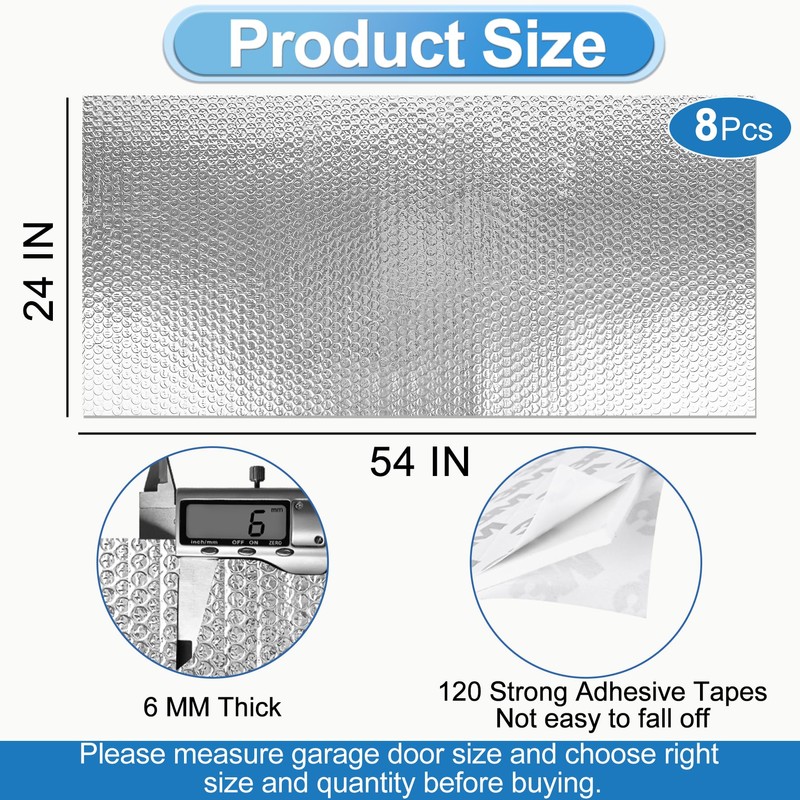 ToLanbbt Garage Door Insulation Kit 8P Double Bubble Window Heat
