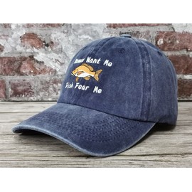 Hepandy Women Want Me Fish Fear Me Gorras de béisbol bordadas, Women Want Me Fish Fear Me - Azul marino, One Size