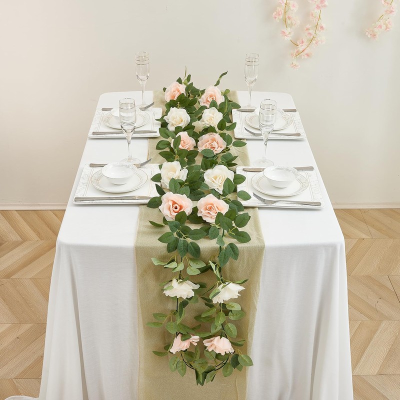 Carlita‘s Blooms Artificial Rose Garlands Rose Vines Leaves Banners Hanging