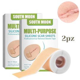 2 Rollos Cinta Silicona Reparación Cicatrices Marcas Piel Silicona Suave Grado Para Eliminación Cicatrices Cómoda Indolora Reusable Cesárea Acné