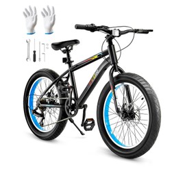 VEVOR Mountain Bike, 20 inch MTB Bicycle with 7 Speeds Shimano Twist Shifting, Dual Disc Brakes, High Carbon Steel Frame, for Men/Women
