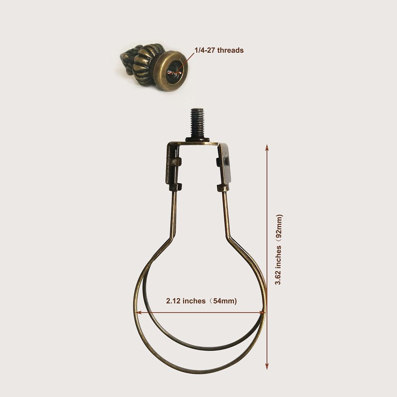 GY & CK® Antique Brass Clip On Lampshade Adapter Lamp