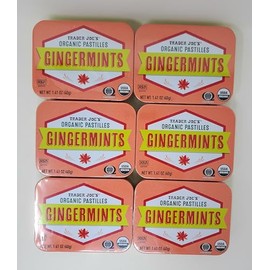 Trader Joe's Organic Pastilles Gingermints, Net Wt. 1.41oz /40g (Pack of 6)