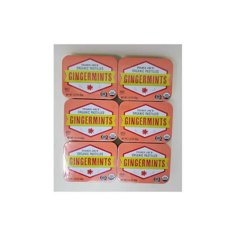 Trader Joe's Organic Pastilles Gingermints, Net Wt. 1.41oz /40g (Pack