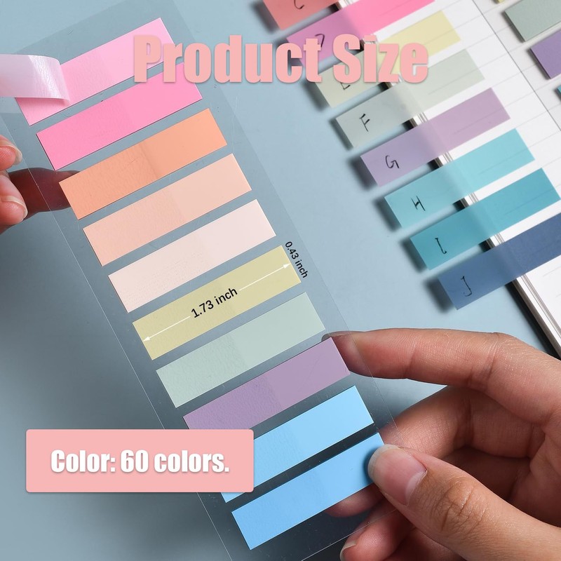 1200 PCS Sticky Notes Tabs, Removable Book Tabs, Sticky Tabs,