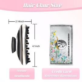 LAYONGMOLI French Hair Claw Clips for Women Grils,4 Inch Strong Hold No Slip Grip Accessories Acetate Material,Not Easily Damaged,Thick or Thin Hair (Black & White)