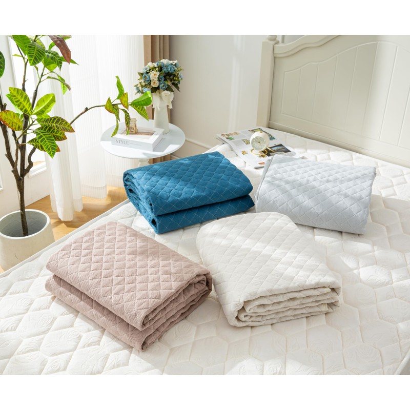 [Temperature Conditioning Material PCM, 100% Cotton] Bedding Pad, Waffle Grate,