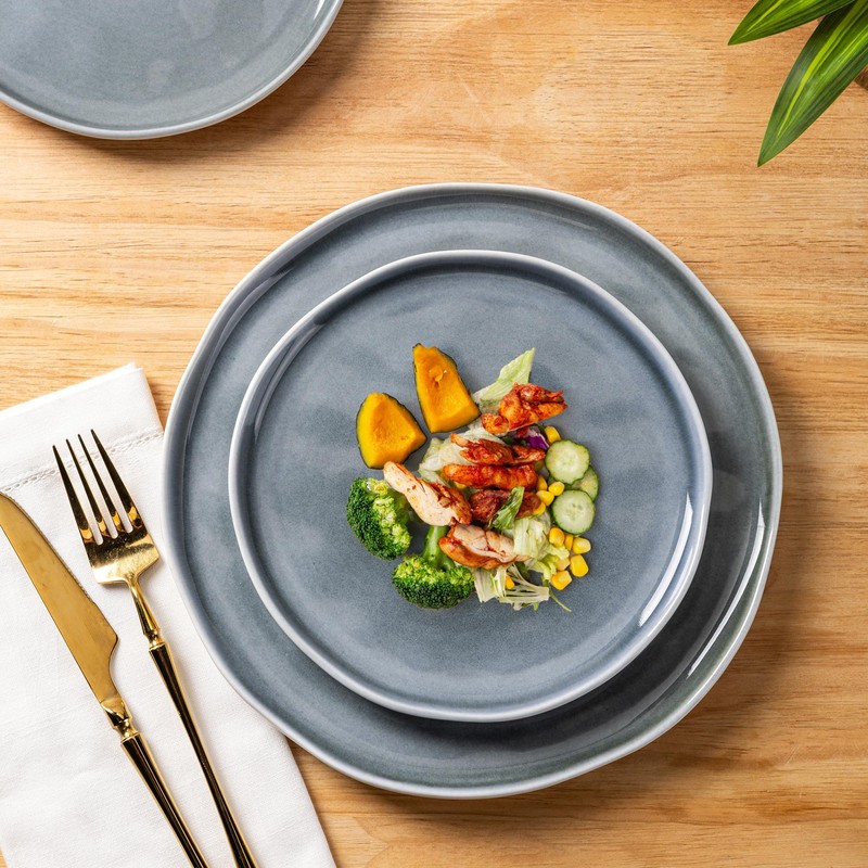 LERATIO Ceramic Dinnerware Sets for 4,Porcelain Plates and Bowls Sets