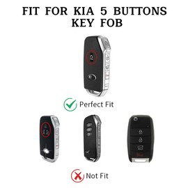 vehicleloong Key Fob Cover Case Shell Keychain for Kia Sportage Forte K5 Soul Sorento Telluride NIRO Seltos Cerato Ceed Stinger 2020 2021 2022 2023 2024 2025 Accessories Accessory, Silver Pink, TPU