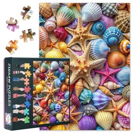 Jigsaw Puzzles 1000 Pieces for Adults, Seashell and Starfish Jigsaw Puzzles, Starfish Puzzle for Adults 1000 Pieces Seashell Impossible Puzzle for Adult 20X27 INCH