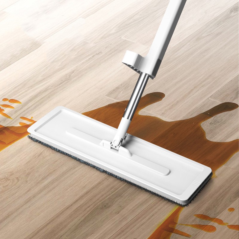 Microfiber Flat Mop Hand Wash Free Long Handle Large Flat