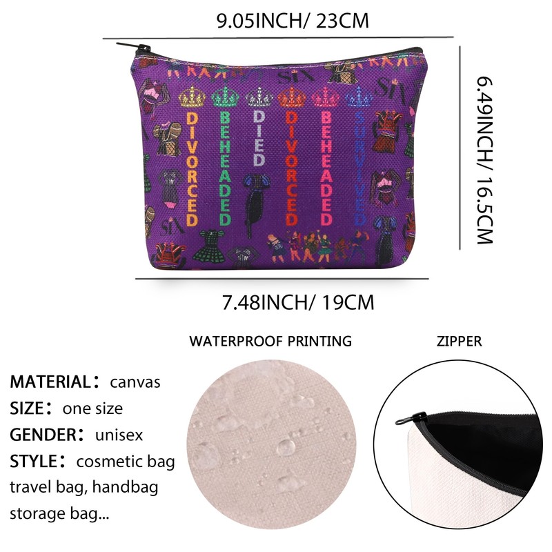 Six Musical Queens Makeup Bag Broadway Musical Bag British Musical