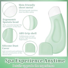 2PCS Silicone Blackhead Remover Tool, Silicone Face Spatula, Pore Scraper, Deep-Cleaning Skin Scraper, Universal Skincare Tool for Both Men and Women (Green Skin Tone)