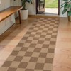 Lahome Checkered Easy Jute Kitchen Runner, 2x8 Washable Indoor Outdoor