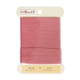 Nippon Chuko Ties DC889-16 Lace, Red/White, Approx. φ0.04 inch (1 mm) x 32.8 ft (10 m), 1 Roll, Craft Supplies, Cords, Ties