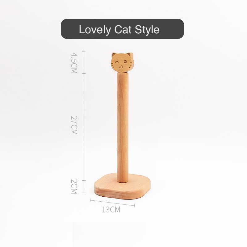 Kitchen Roll Holder, Wooden Paper Towel Holder Free Standing, Cute