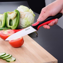 Zhiyun 2 pcs Ceramic Knife 4 Inch Fruit Knife, Zirconia Blade with Cover and Ergonomic Comfort Handle,use for Fruit Vegetable Bread and Meat .(Green and Black)