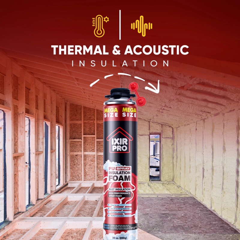 ixirpro Spray Foam Insulation Kit (1 PK Kit-30oz) Expanding Sealant,