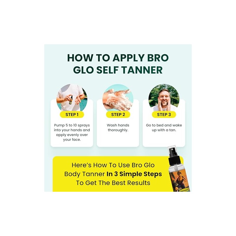 Bro Glo Self Tanner for The Boys - Quick Application