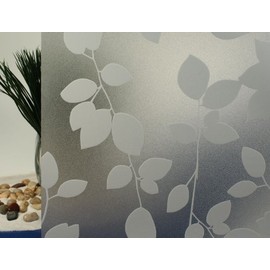 White Privacy Leaves, Decorative, Privacy, Static Cling Window Film (36" x 7ft Roll)