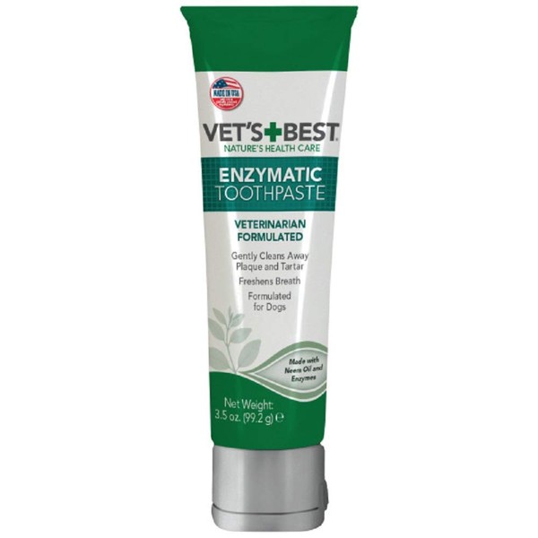 Vet’s Best Enzymatic Dog Toothpaste | Teeth Cleaning and Fresh Breath Dental Care Gel | Vet Formulated | 3.5 Ounces