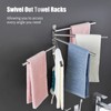 Swivel Out Towel Racks with Hooks 3-Bars Foldable Arms Bath