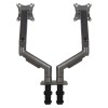Office Star Double 27" Monitor Arms in Charcoal Steel