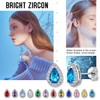 Suplight Crystal Earrings 925 Sterling Silver Birthstone Round Heart Pear