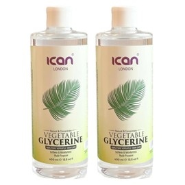 ican London 100% Natural & Concentrate Vegetable Glycerine For softens & Moisturizes the skin (400ML) x 2