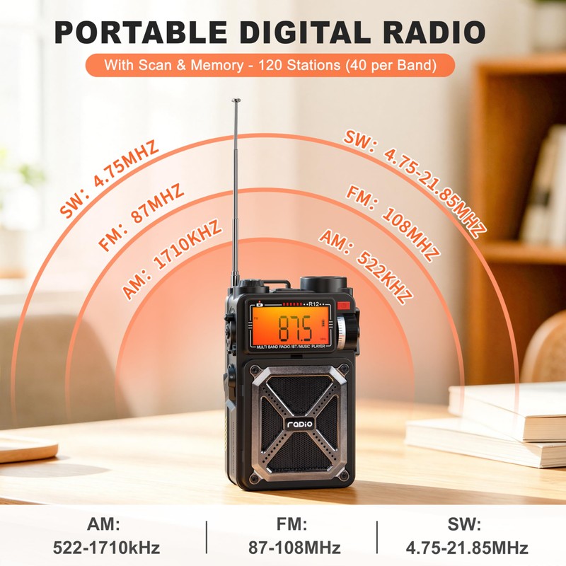 RunningSnail Solar Hand Crank Emergency Radio,NOAA Weather Alert, AM/FM/SW