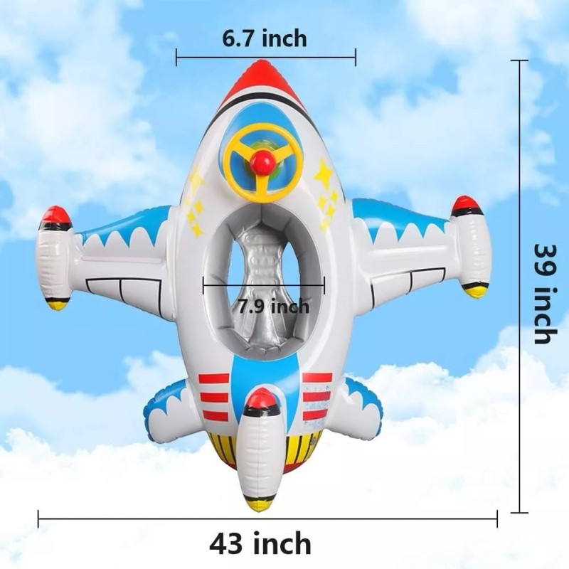 Unbranded Inflatable Aircraft Yacht Pool Float • 45” X 39”