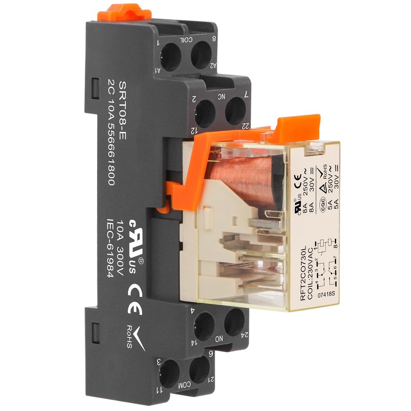 Weasch Power Relay RFT2CO730L, AC 220V Coil, 8 Pin 8A,