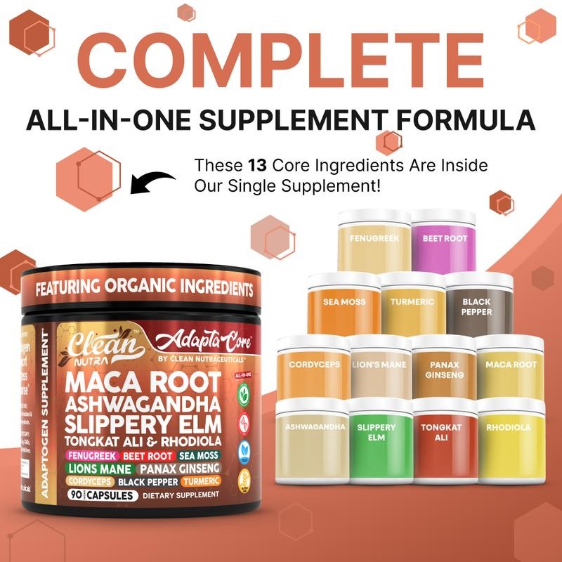 Clean Nutra AdaptaCore – Maca, Ashwagandha & Adaptogens for Stress