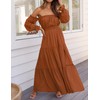 ZESICA Women's 2025 Boho Sexy Off Shoulder Long Sleeve Smocked