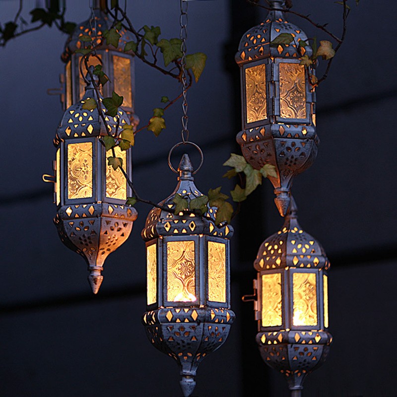 Hanging Candle Lantern Moroccan Chandelier Retro Candle Holder Moroccan Vintage