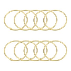 sourcing map 48Pcs Shower Curtain Rings, 2 Inch Curtain Hooks Rings Rustproof Metal Round Shower Hooks Snap Joint Design for Bathroom Shower Rod, Gold