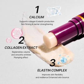 Bálsamo Multiusos de Calcio En Barra Para El Cuidado De La Piel, Barra Antiarrugas, Hidratante de Colágeno, Calcio para Volumen, Indicado Para Cara, Ojos, Labios y Cuello