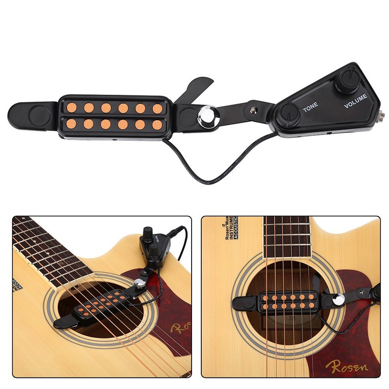 12 Sound Hole Acoustic Guitar Pickup - Magnetic Transducer with