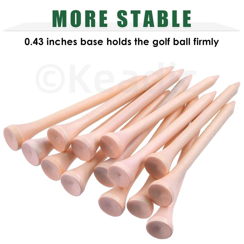 Keadic 180Pcs Wood Golf Tees Assortment Set, 1-5/8” 3-1/4" 2-3/4"