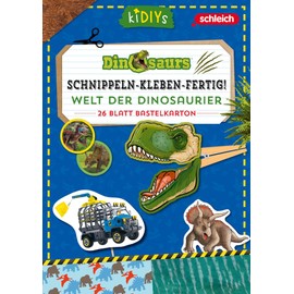 Schnippeln-Kleben-Fertig - Schleich Dinos: Dinosaurier-Bastelset für Kinder ab 3 Jahren – mit einfachen Anleitungen und kreativem Bastelkarton