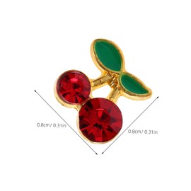 Healeved 32pcs Cherry Nail Art Charsms DIY Decorations Rhinestones Women Nail Jewelry